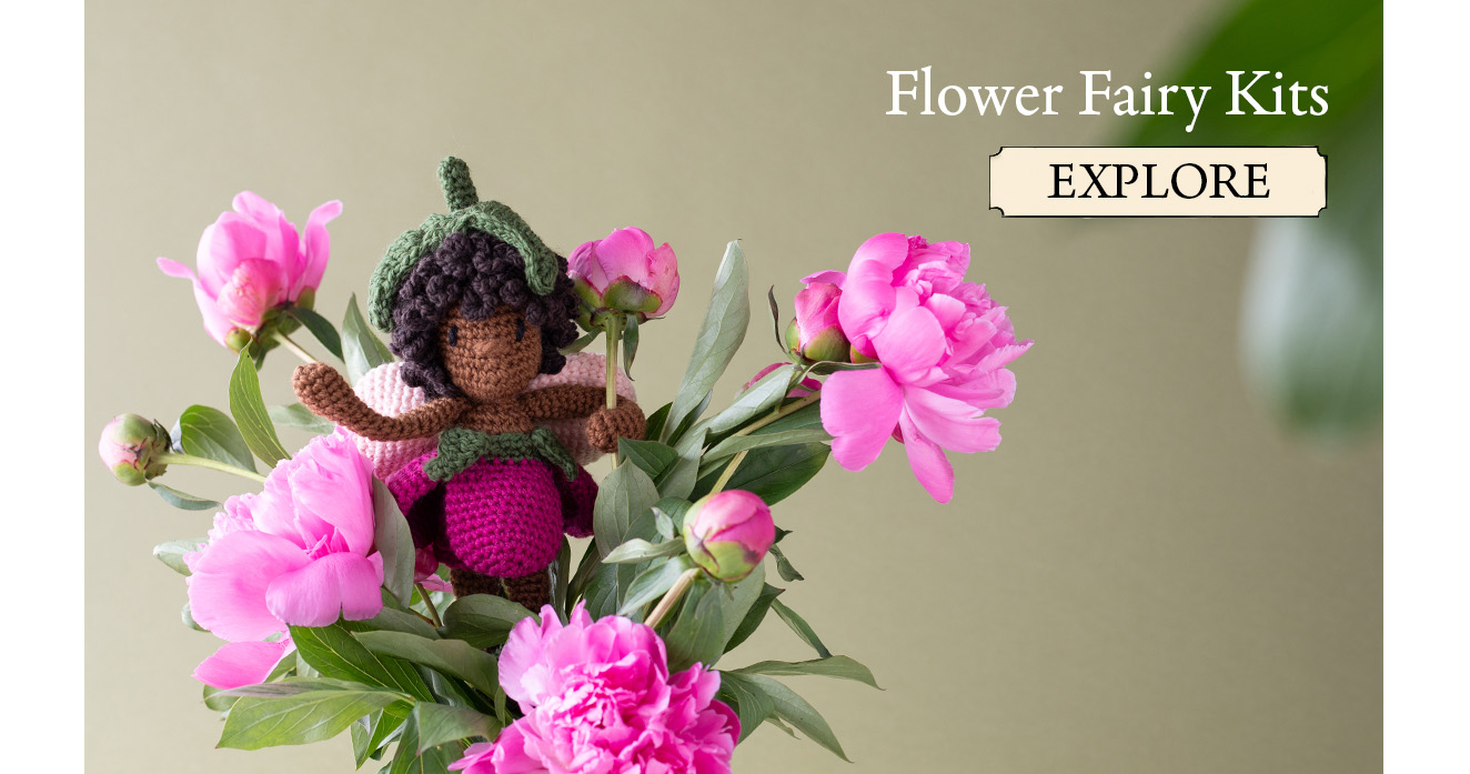 Fairies flower crochet kits toft fairy tales peony